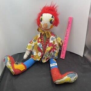 Rare Vintage Big Buttons‎ 1960's R Dakin & Co  Big Buttons Clown Plush Stuffed
